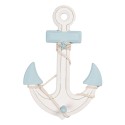 Clayre & Eef Decorazione Ancora 22x5x33 cm Bianco Blu MDF