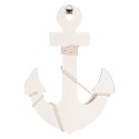 Clayre & Eef Decorazione Ancora 22x5x33 cm Bianco Blu MDF
