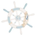 Clayre & Eef Dekoration Ø 34x3 cm Weiß Blau MDF