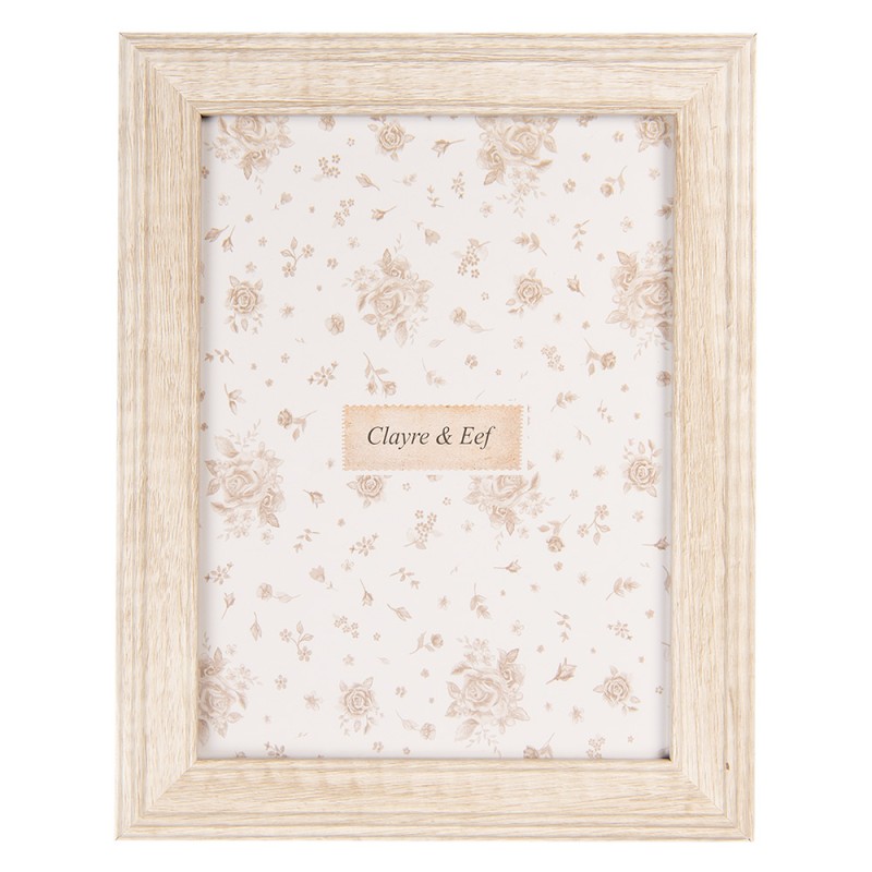 Clayre & Eef Cadre photo 13x18 cm Beige Produit en bois