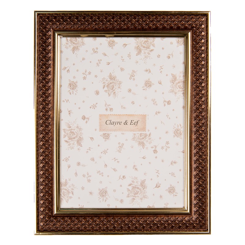 Clayre & Eef Photo Frame 13x18 cm Brown Plastic Glass