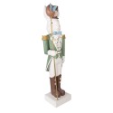 Clayre & Eef Statuetta decorativa Coniglio 28x23x96 cm Bianco Verde  Materiale ceramico