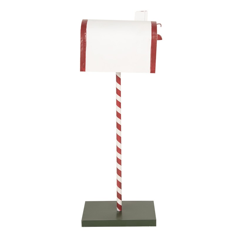 Clayre & Eef Decorazione di Natalizie Buca delle lettere 19x33x92 cm Bianco Rosso  Metallo