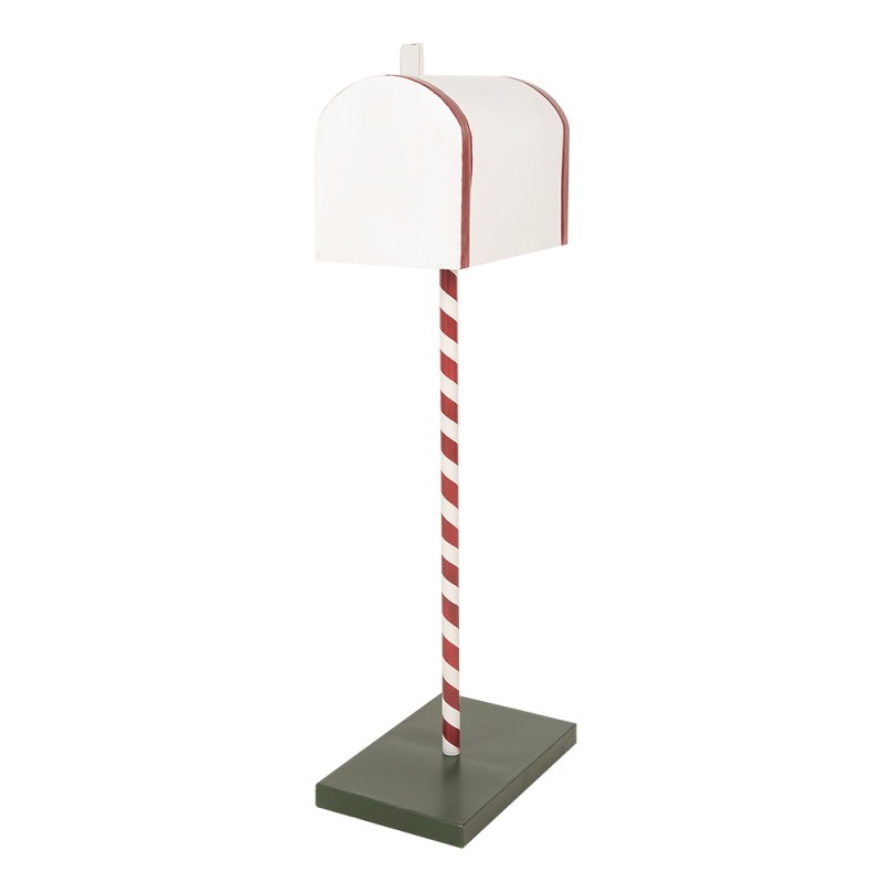 Clayre & Eef Decorazione di Natalizie Buca delle lettere 19x33x92 cm Bianco Rosso  Metallo