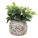 Clayre & Eef Planter Ø 20x15 cm Grey Ceramic Flowers