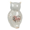 Clayre & Eef Decoratie Beeld Uil 13x12x22 cm Grijs Keramiek