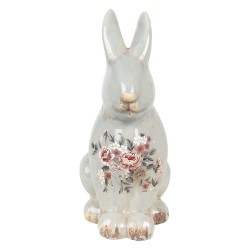 Clayre & Eef Dekorationsfigur Kaninchen 27 cm Grau Keramik