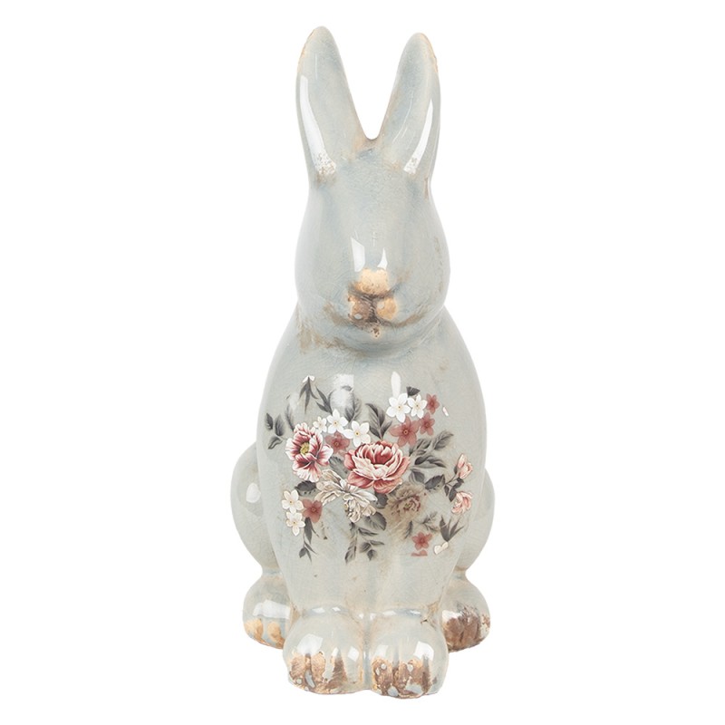 Clayre & Eef Dekorationsfigur Kaninchen 27 cm Grau Keramik