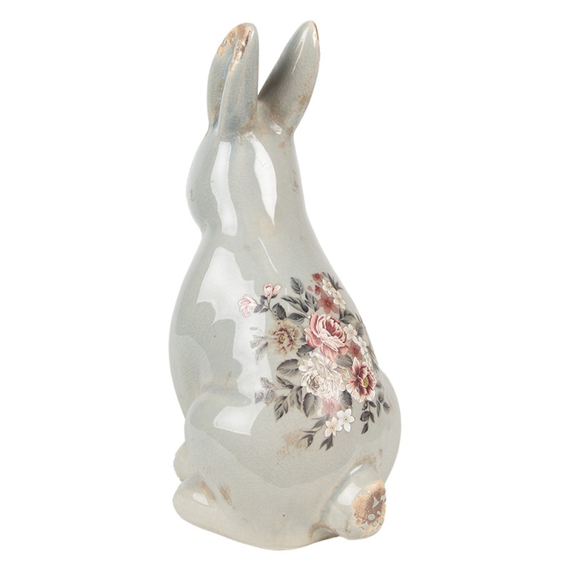 Clayre & Eef Dekorationsfigur Kaninchen 27 cm Grau Keramik