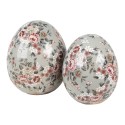 Clayre & Eef Statuetta decorativa Uovo Ø 14x16 cm Grigio Ceramica