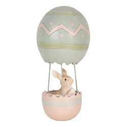 Clayre & Eef Decoratie Beeld Konijn Ø 12x25 cm Beige Kunststof