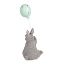 Clayre & Eef Figurine décorative Lapin 7x6x18 cm Gris Plastique