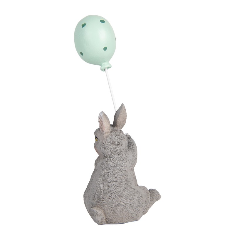 Clayre & Eef Figurine décorative Lapin 7x6x18 cm Gris Plastique