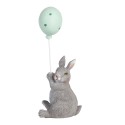 Clayre & Eef Figurine décorative Lapin 7x6x18 cm Gris Plastique