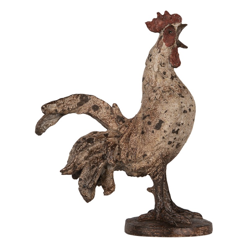 Clayre & Eef Statuetta decorativa Pollo 26x13x33 cm Beige Plastica