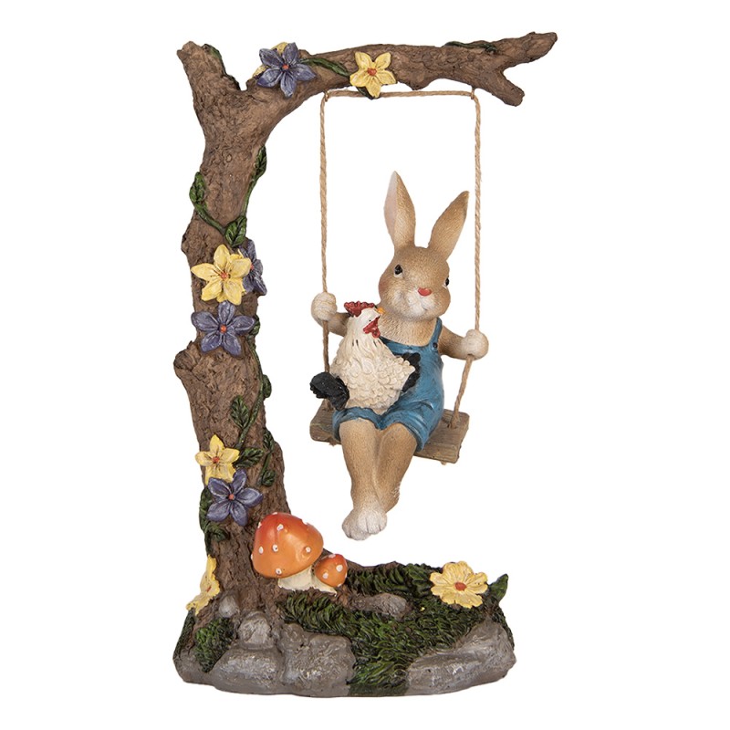 Clayre & Eef Decorative Figurine Rabbit 20x12x32 cm Brown Plastic