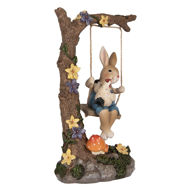 Clayre & Eef Decorative Figurine Rabbit 20x12x32 cm Brown Plastic