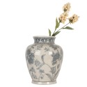Clayre & Eef Vase Ø 23x29 cm Blanc Bleu Céramique Fleurs