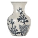 Clayre & Eef Vase Ø 10x16 cm Blanc Bleu Céramique Fleurs