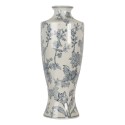 Clayre & Eef Vase Ø 16x42 cm Weiß Blau Keramik Blumen
