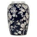 Clayre & Eef Vase Ø 20x30 cm Bleu Blanc Céramique Fleurs