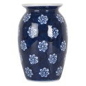 Clayre & Eef Vaso  Ø 10x15 cm Blu Bianco  Ceramica Fiori