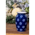 Clayre & Eef Vaso  Ø 10x15 cm Blu Bianco  Ceramica Fiori