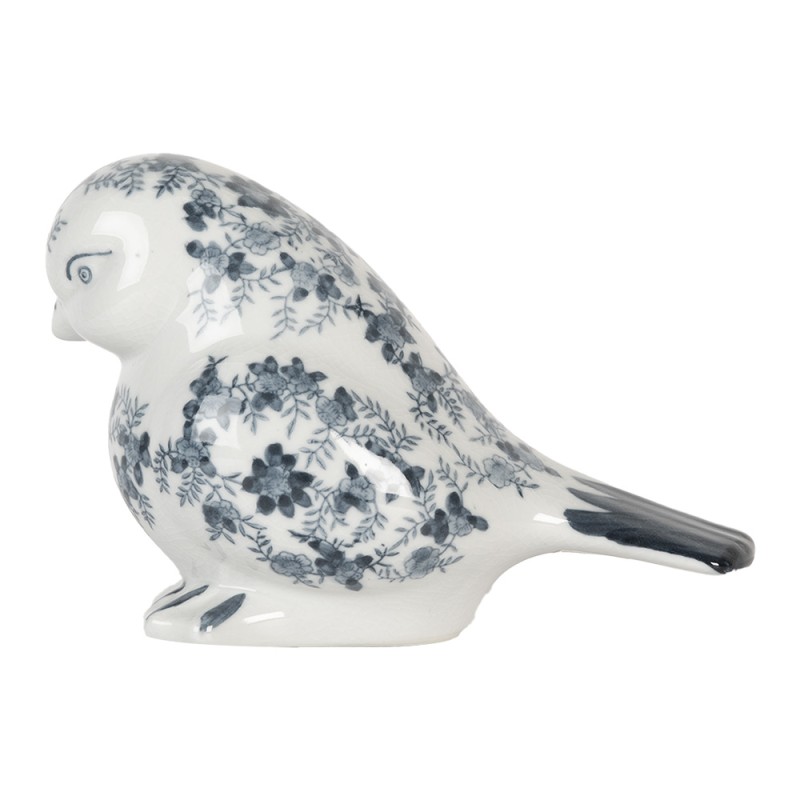 Clayre & Eef Decorative Figurine Bird 21x10x13 cm White Blue Ceramic