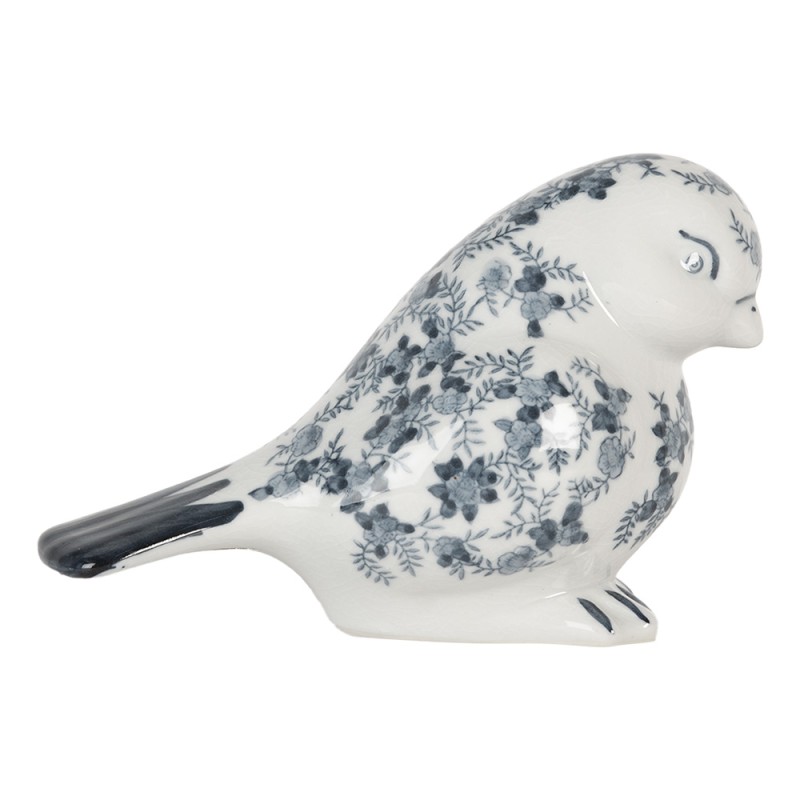 Clayre & Eef Decorative Figurine Bird 21x10x13 cm White Blue Ceramic