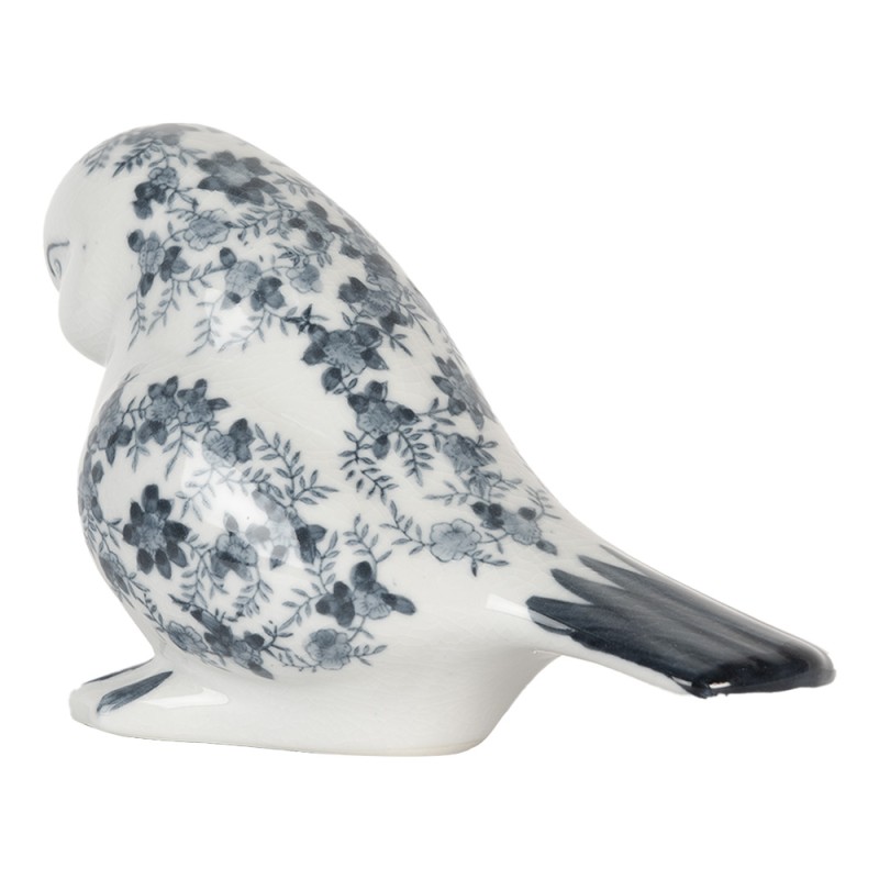 Clayre & Eef Decorative Figurine Bird 21x10x13 cm White Blue Ceramic