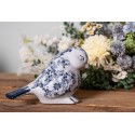 Clayre & Eef Decorative Figurine Bird 21x10x13 cm White Blue Ceramic