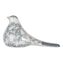 Clayre & Eef Statuetta decorativa Uccello 25x11x13 cm Bianco Blu Ceramica