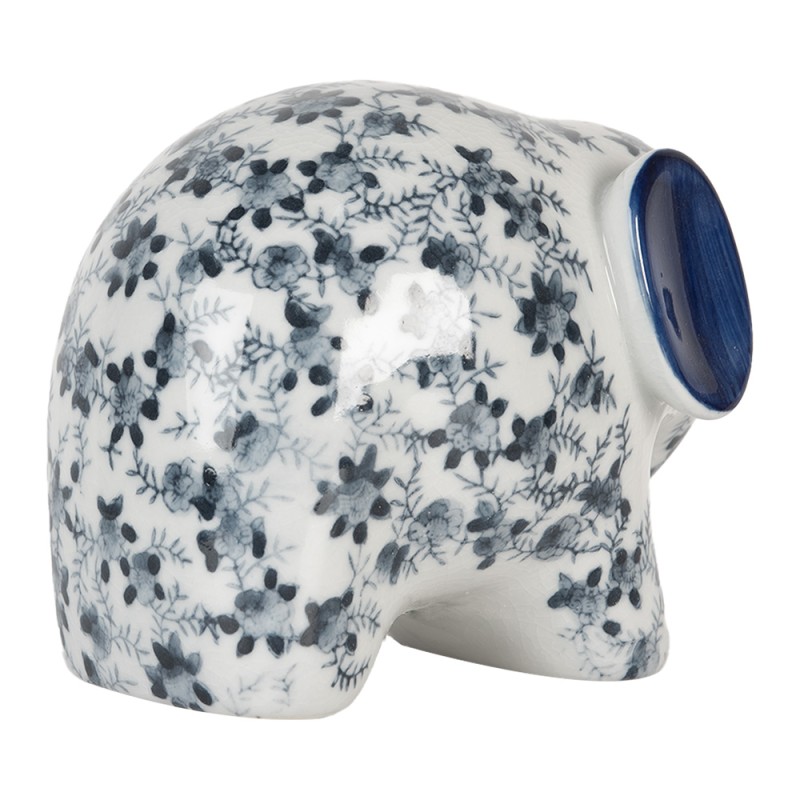 Clayre & Eef Decorative Figurine Elephant 17x10x11 cm White Blue Ceramic