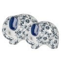 Clayre & Eef Decorative Figurine Elephant 17x10x11 cm White Blue Ceramic