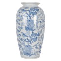 Clayre & Eef Vaso Ø 19x37 cm Bianco Blu Ceramica Uccelli sui rami
