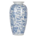 Clayre & Eef Vaso Ø 19x37 cm Bianco Blu Ceramica Uccelli sui rami