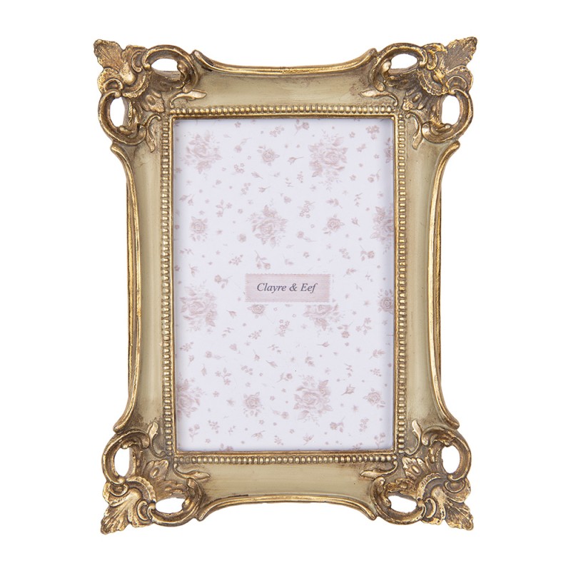 Clayre & Eef Photo Frame 10x15 cm Gold colored Plastic Glass