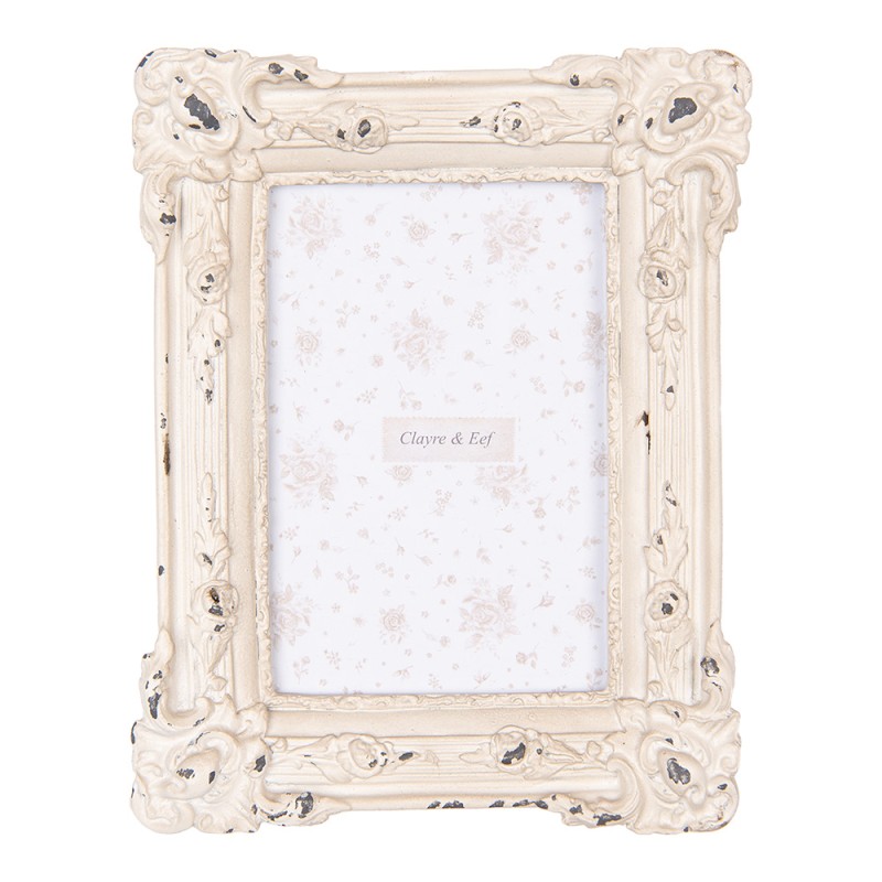 Clayre & Eef Cadre photo 10x15 cm Beige Plastique Verre