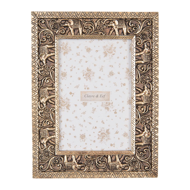 Clayre & Eef Cadre photo 10x15 cm Couleur or Plastique Verre