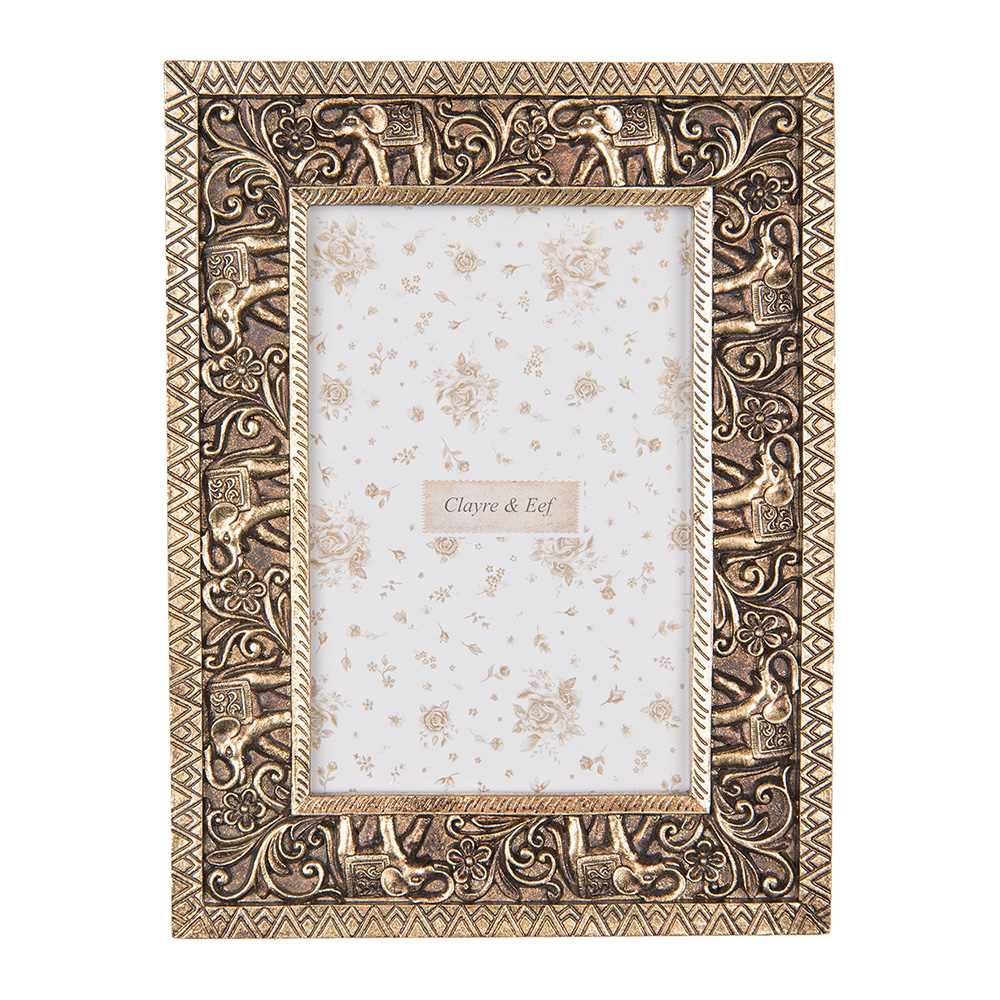 Clayre&Eef Fotolijst 10x15 cm Goudkleurig Kunststof afbeelding