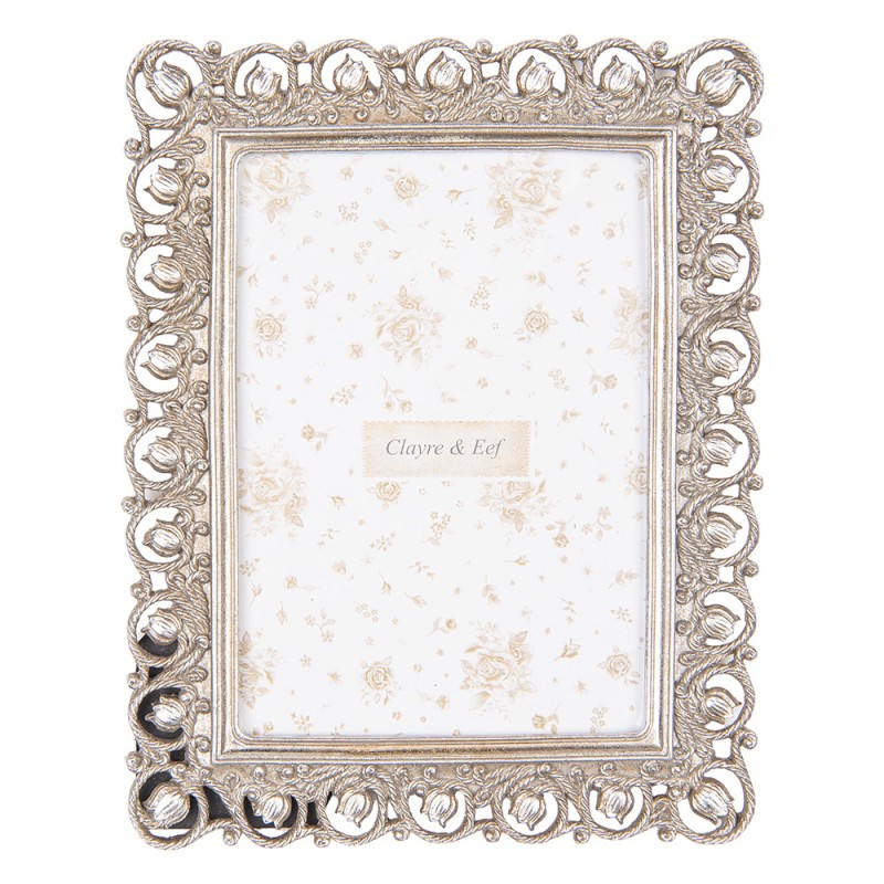 Clayre & Eef Photo Frame 13x18 cm Silver colored Plastic Glass