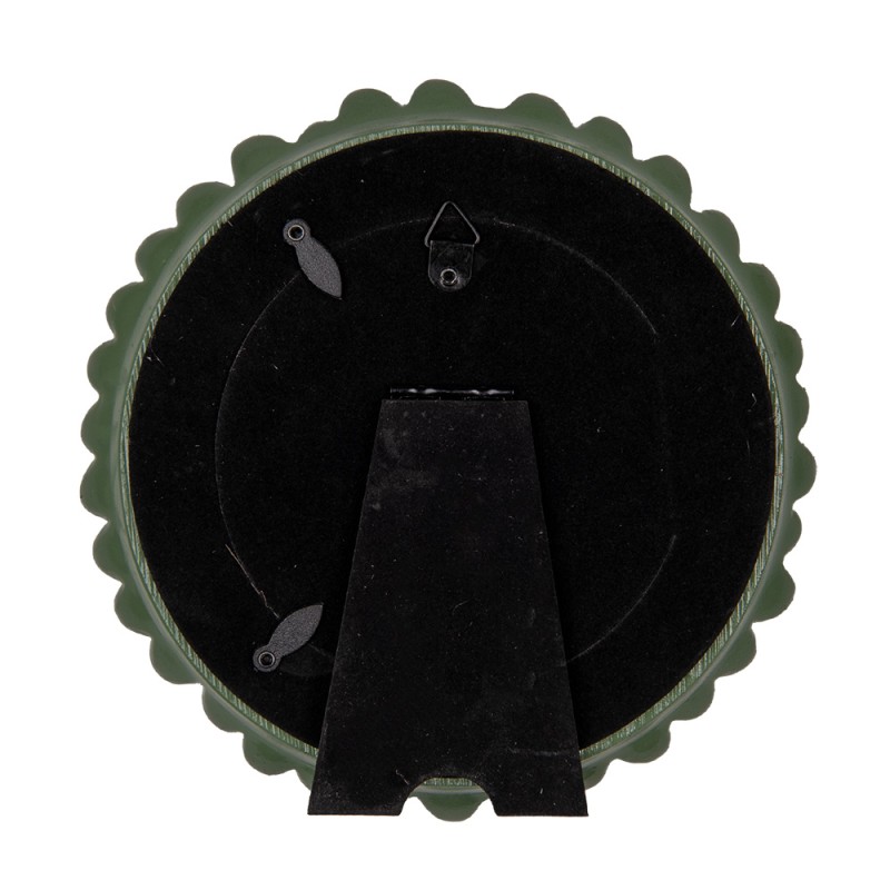 Clayre & Eef Cadre photo Ø 10 cm Vert Plastique Verre Rond