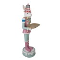 Clayre & Eef Figurine décorative Lapin 43x40x121 cm Blanc Plastique