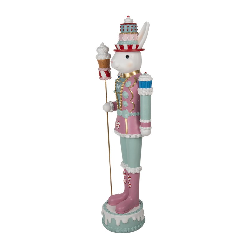 Clayre & Eef Statuetta decorativa Coniglio 29x25x100 cm Bianco Plastica