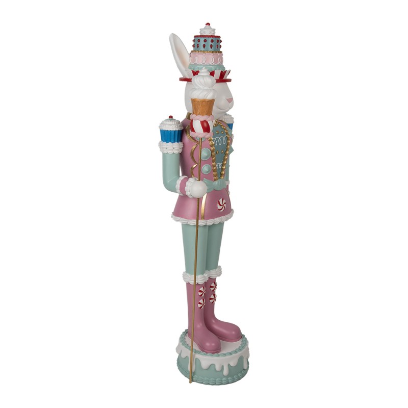Clayre & Eef Statuetta decorativa Coniglio 29x25x100 cm Bianco Plastica