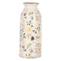 Clayre & Eef Vase Ø 8x20 cm Beige Keramik Blumen