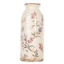 Clayre & Eef Vase Ø 8x20 cm Beige Keramik Blumen