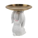 Clayre & Eef Dekorationsfigur Kaninchen Ø 21x23 cm Weiß Kunststoff