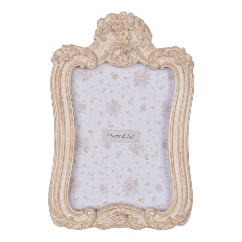 Clayre & Eef Photo Frame 10x15 cm Beige Plastic Glass