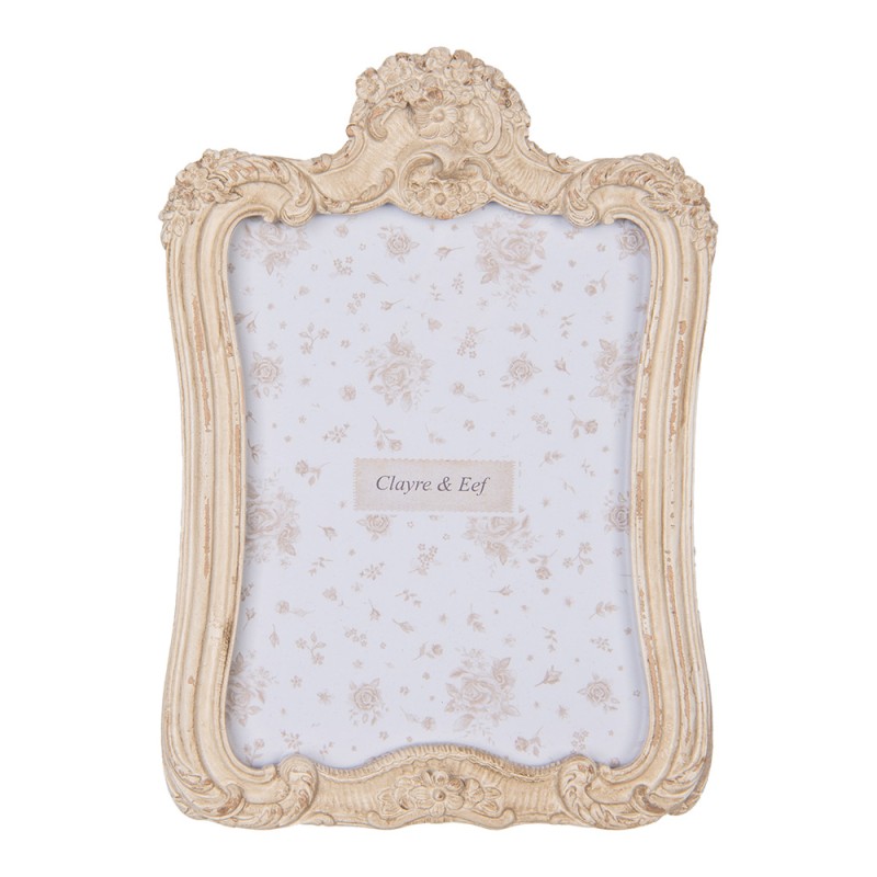 Clayre & Eef Cadre photo 13x18 cm Beige Plastique Verre